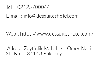 Des Suites Hotel iletiim bilgileri